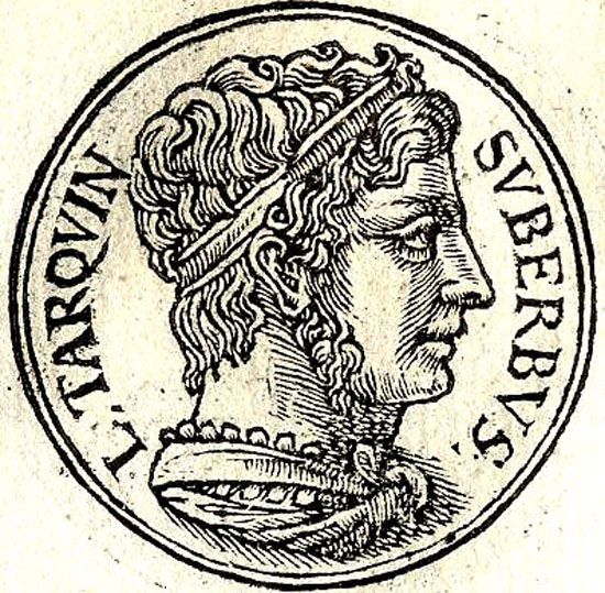 Mynt med romersk kung