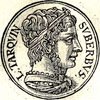 Mynt med romersk kung